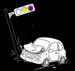 Car accident illustration showing instant car insurance claim with eSanad in UAE